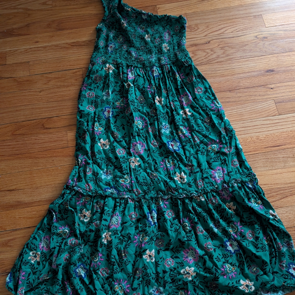 Knox Rose Green Floral One Shoulder Dress